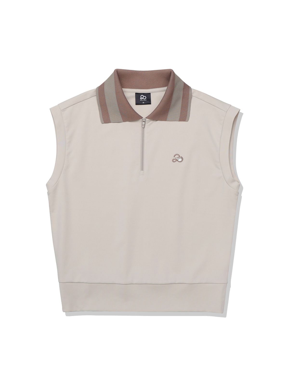 투에니스홀(20TH HOLE) 컬러블록 카라 슬리브리스 우먼 [BEIGE]