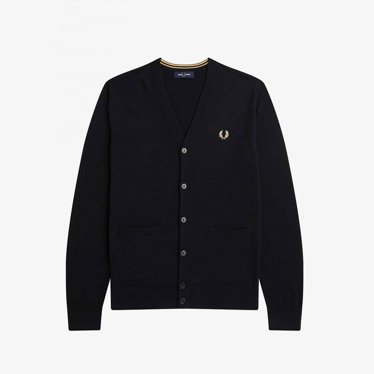 프레드페리(FRED PERRY) [Baseline] 클래식 메리노울 가디건 - 블랙 AFPM2419551-198