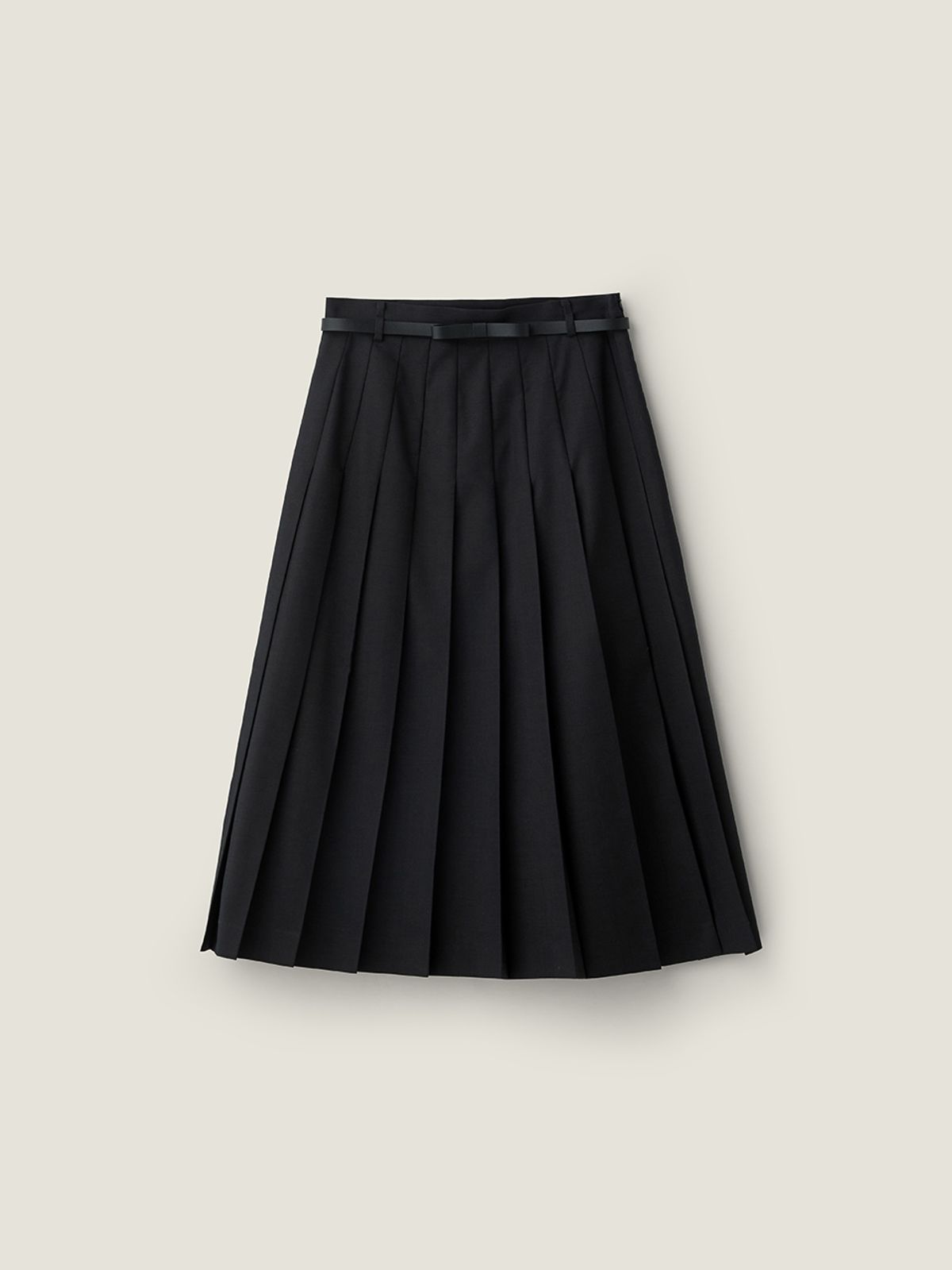 비뮤즈맨션(BEMUSE MANSION) Fixed pleated skirt - Black
