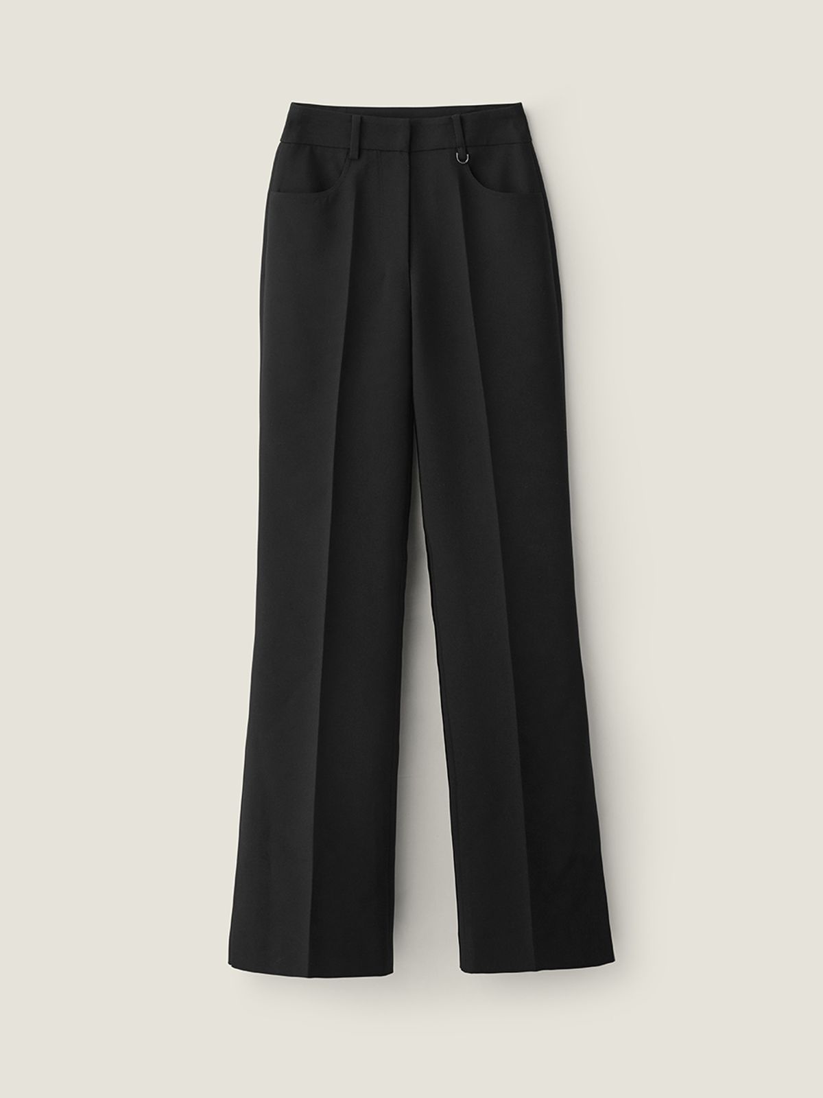 비뮤즈맨션(BEMUSE MANSION) Side slit semi boots cut pants - Black