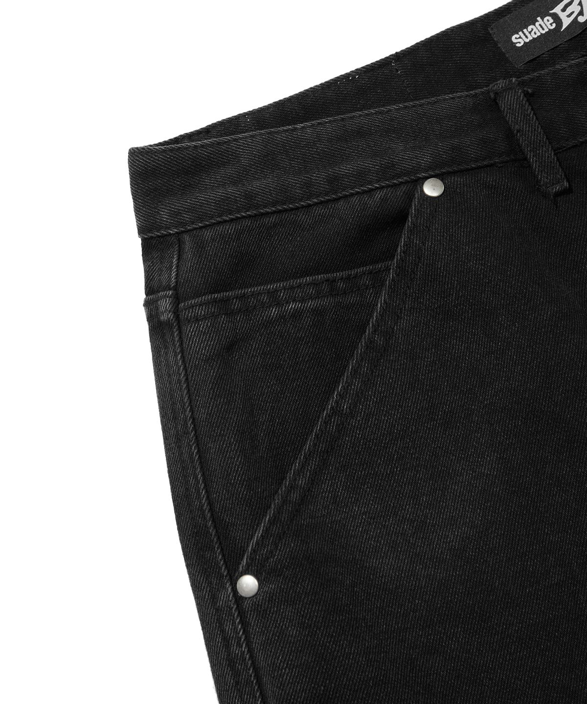 스웨이드(SUADE) CARPENTER DENIM SHORTS [BLACK]