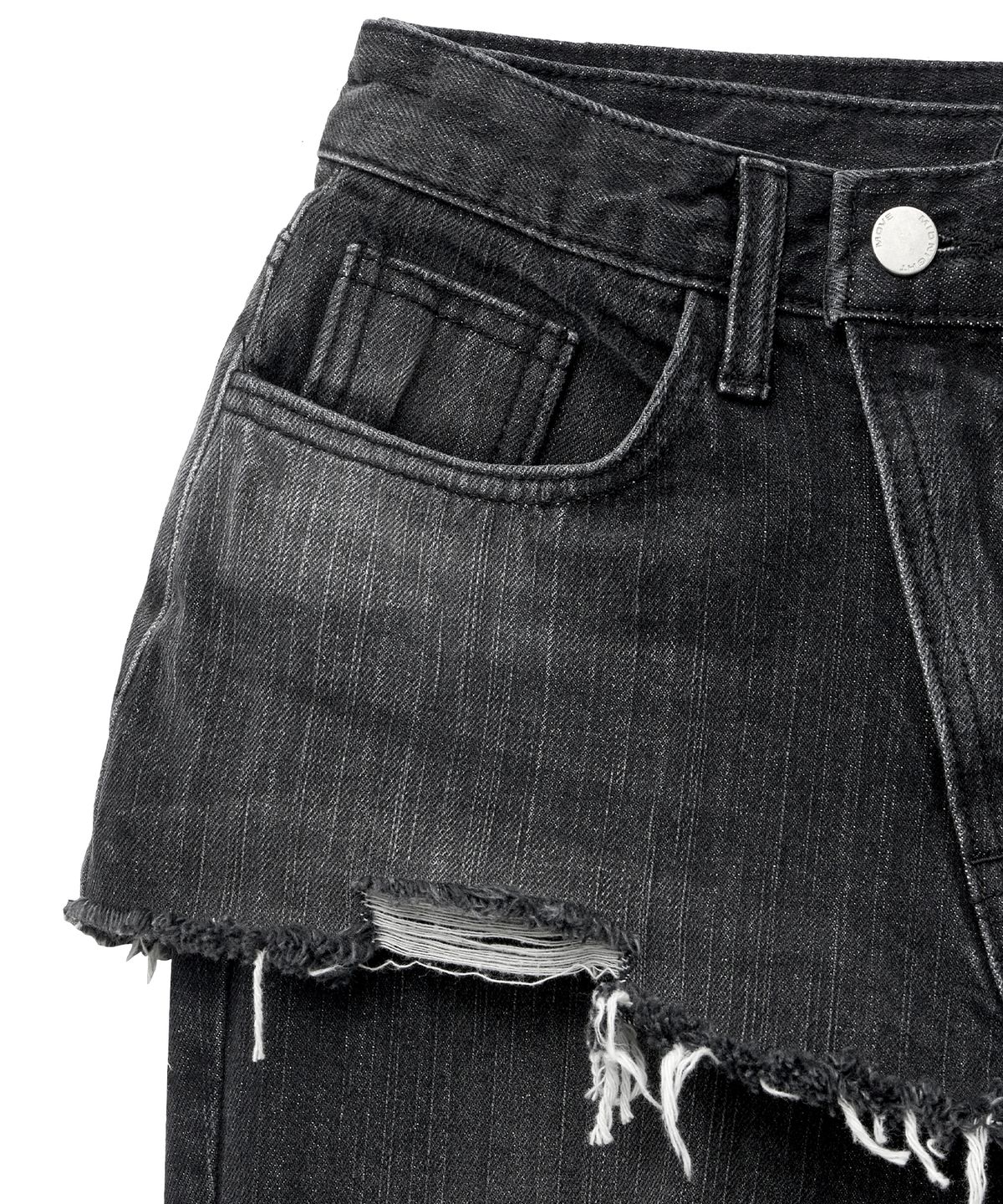 미드나잇 무브(MIDNIGHT MOVE) skirt denim pants (black)