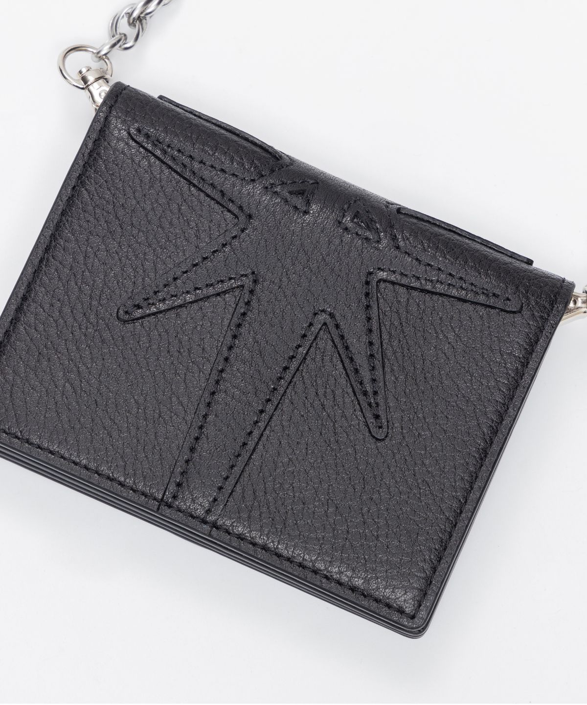 이우가마카라스(IUGAMAKARAS) Patch Chain Wallet (Real Leather)
