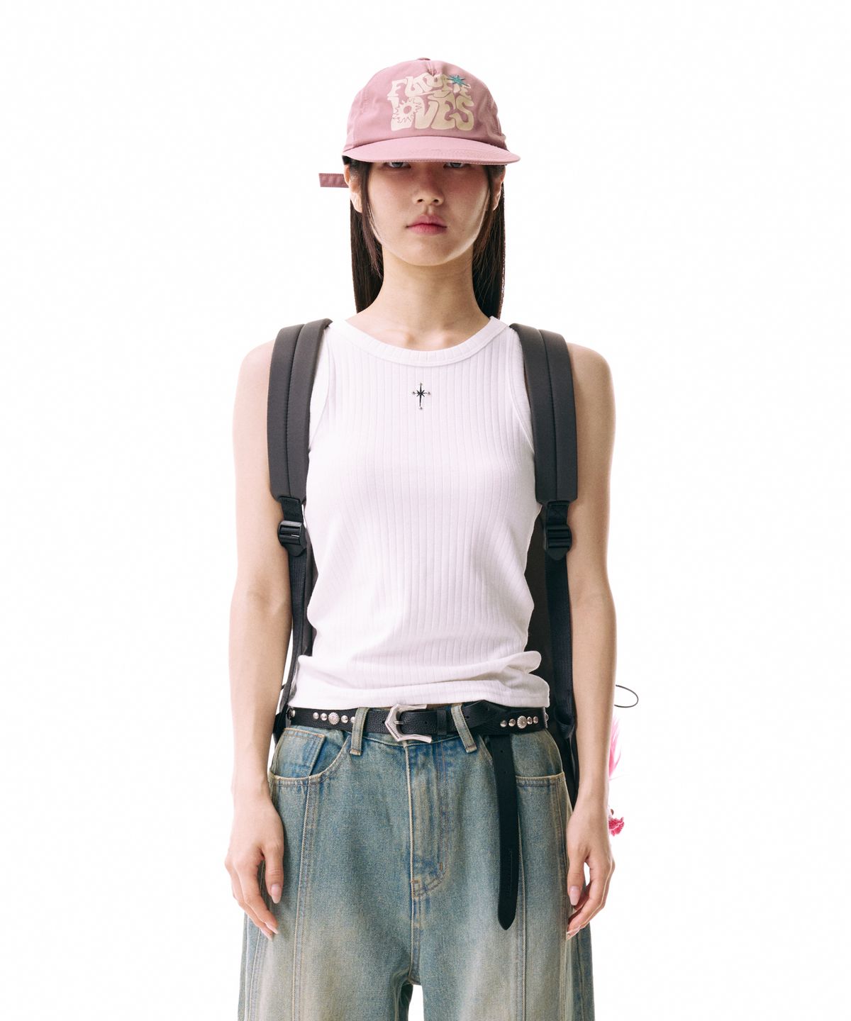 이우가마카라스(IUGAMAKARAS) Printed Nylon Ball Cap (Pink)