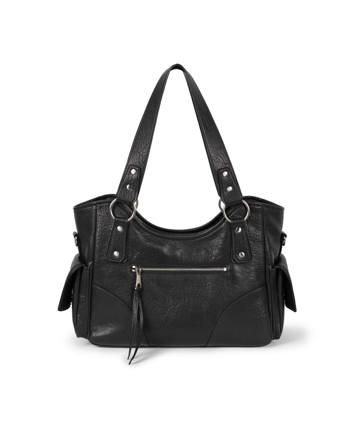 이우가마카라스(IUGAMAKARAS) Studded Leather Shoulder Bag (Black)