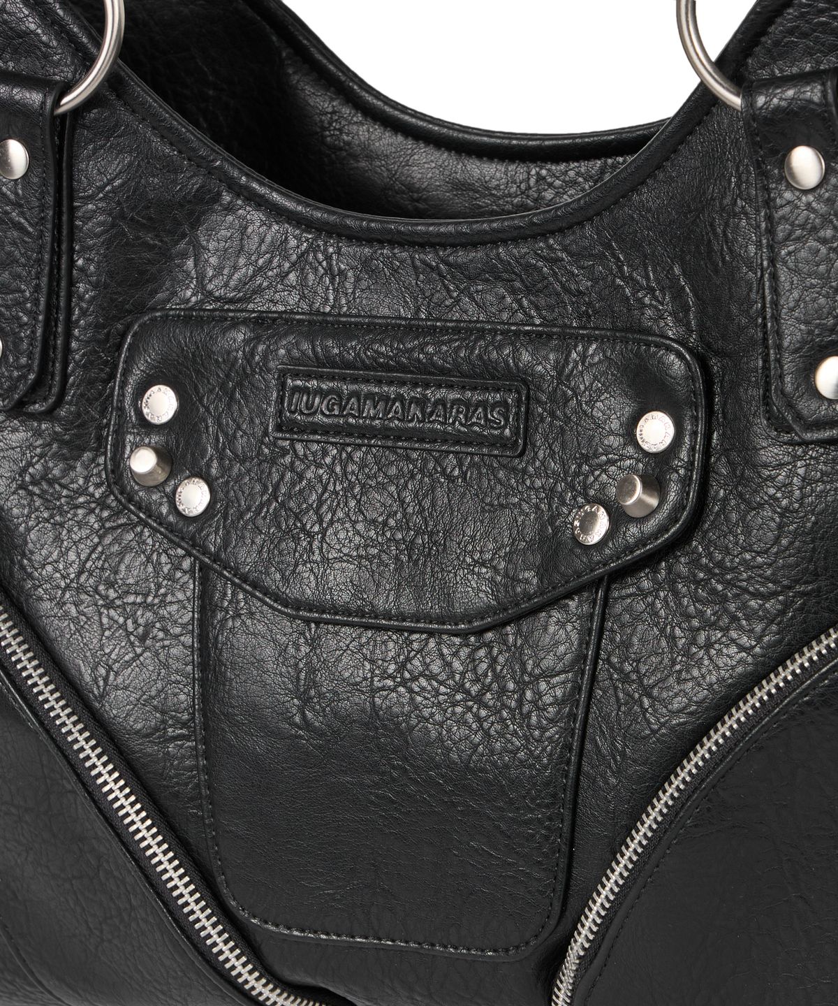 이우가마카라스(IUGAMAKARAS) Studded Leather Shoulder Bag (Black)