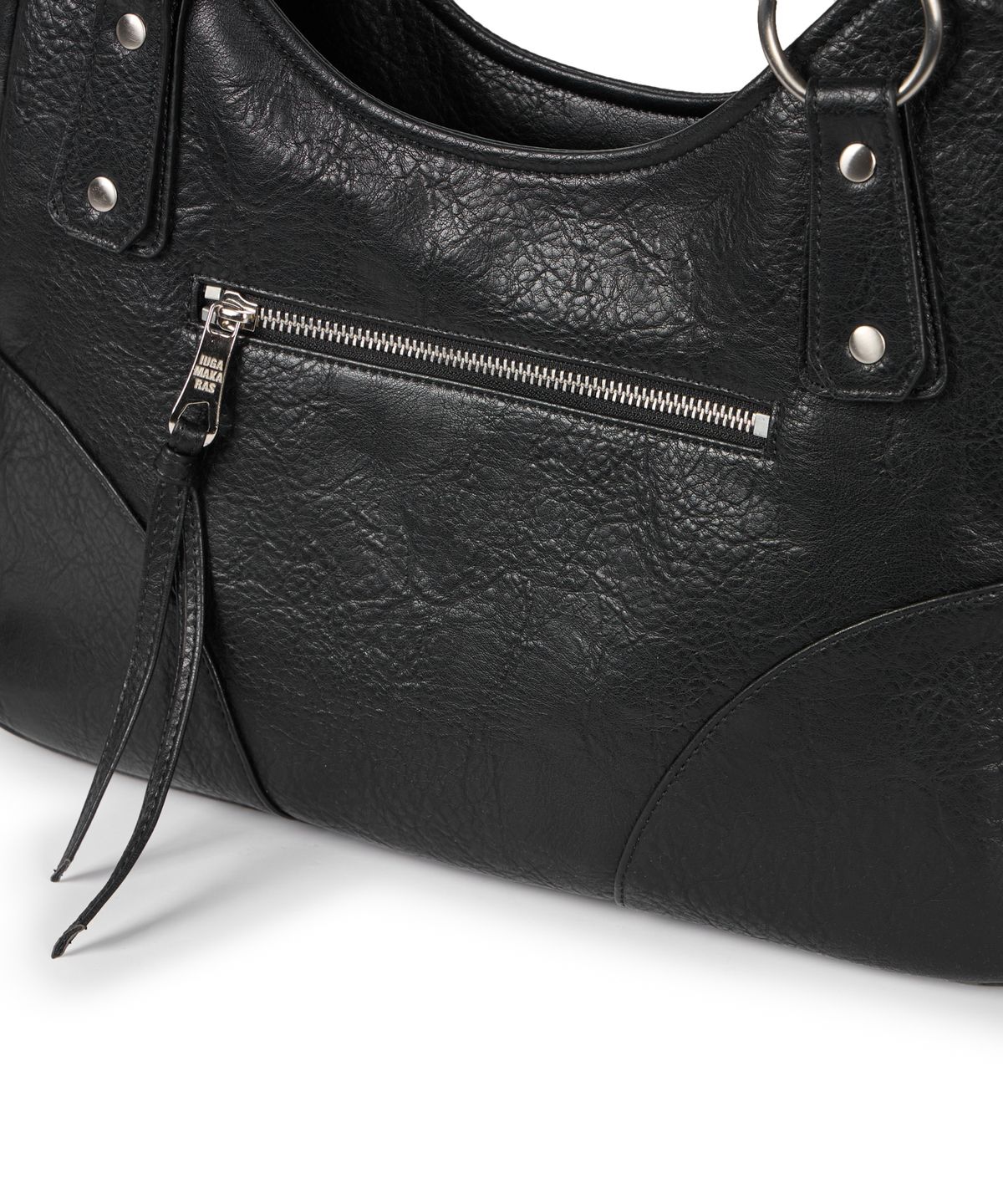 이우가마카라스(IUGAMAKARAS) Studded Leather Shoulder Bag (Black)