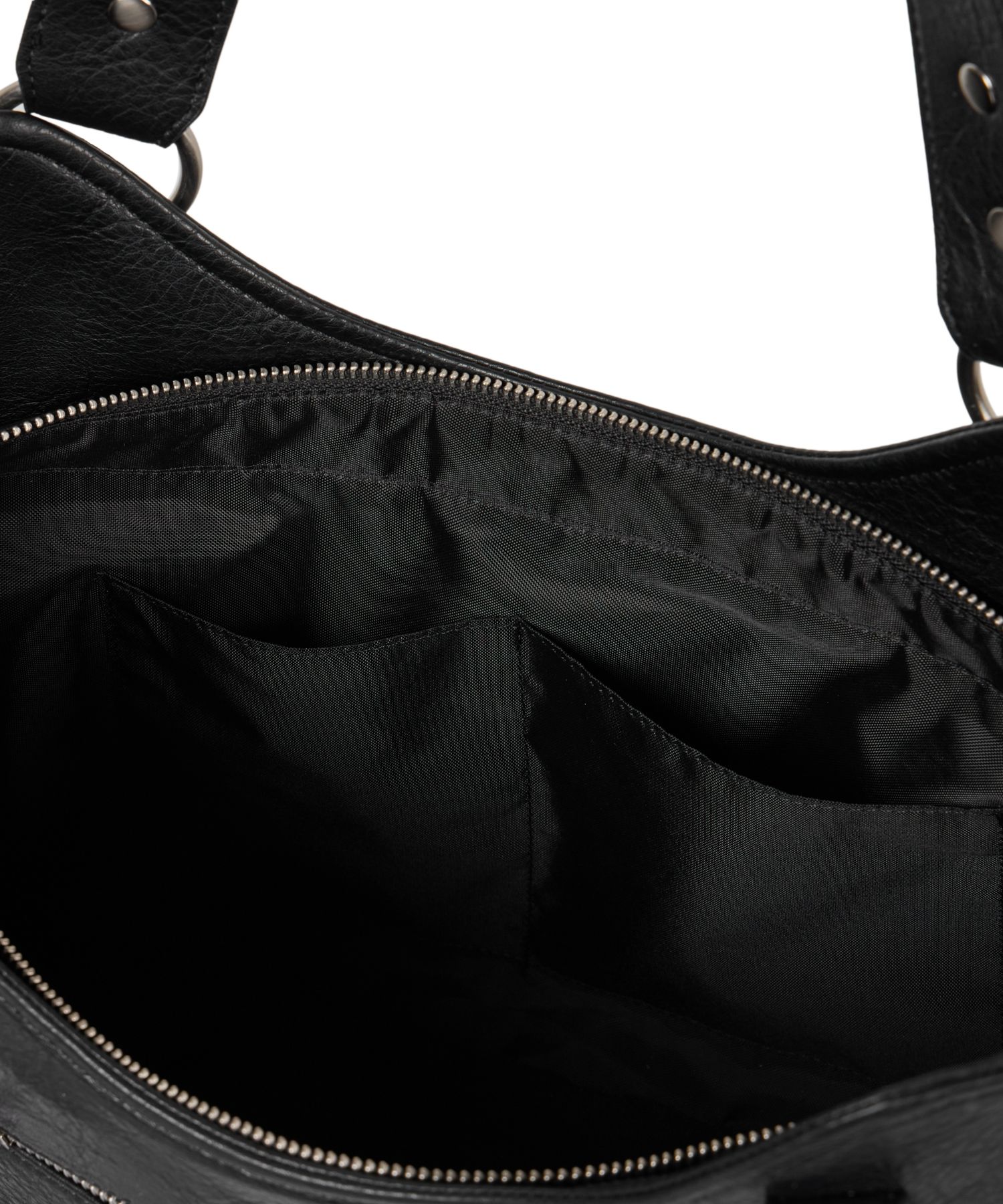 MUSINSA | IUGAMAKARAS Studded Leather Shoulder Bag (Black)