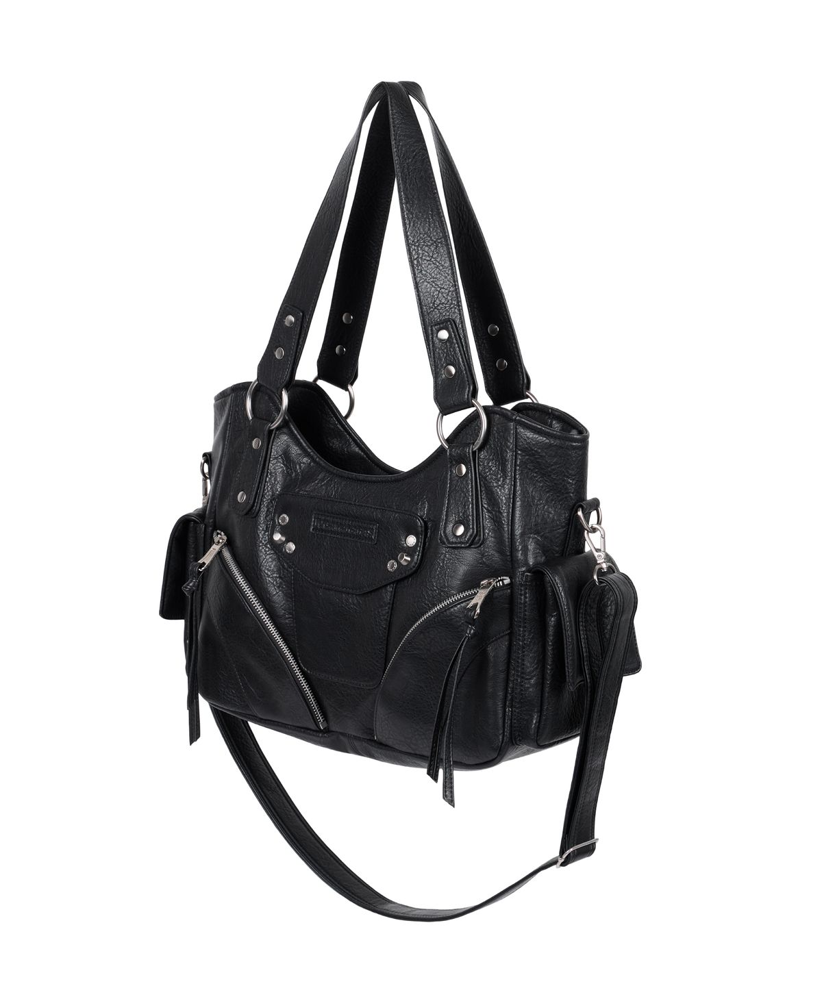 이우가마카라스(IUGAMAKARAS) Studded Leather Shoulder Bag (Black)