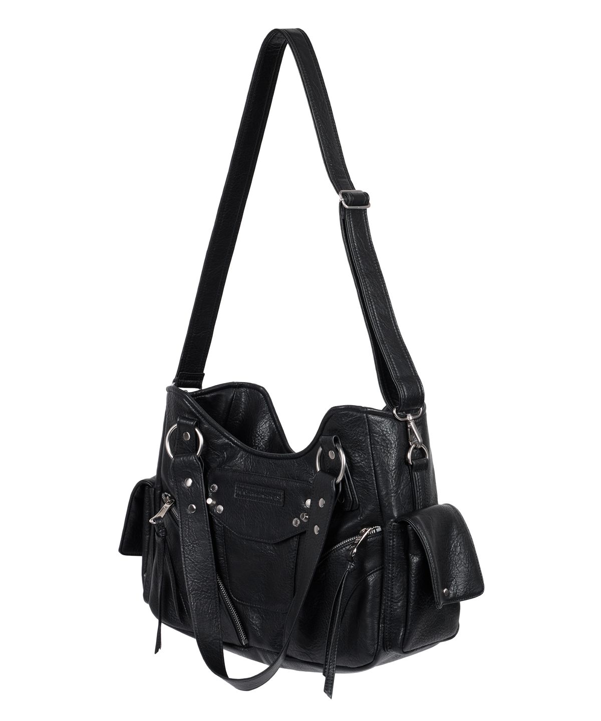 이우가마카라스(IUGAMAKARAS) Studded Leather Shoulder Bag (Black)
