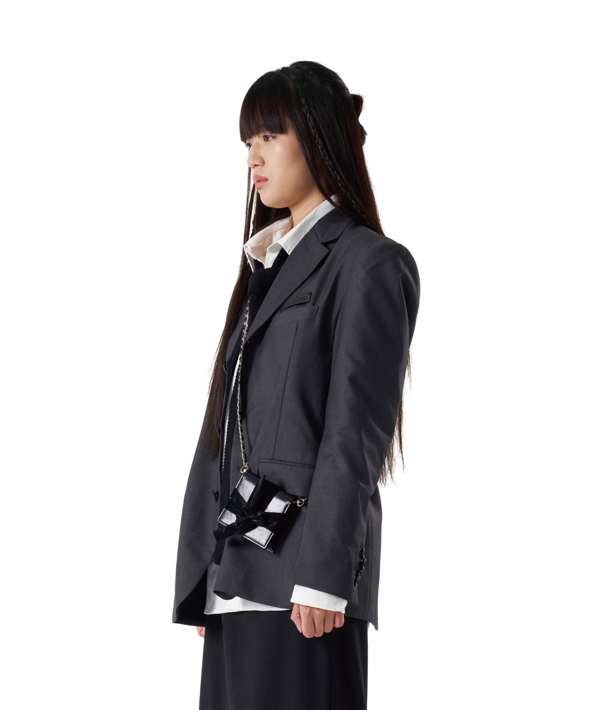 이우가마카라스(IUGAMAKARAS) Knotted Wallet Bag (Real Leather-BK)