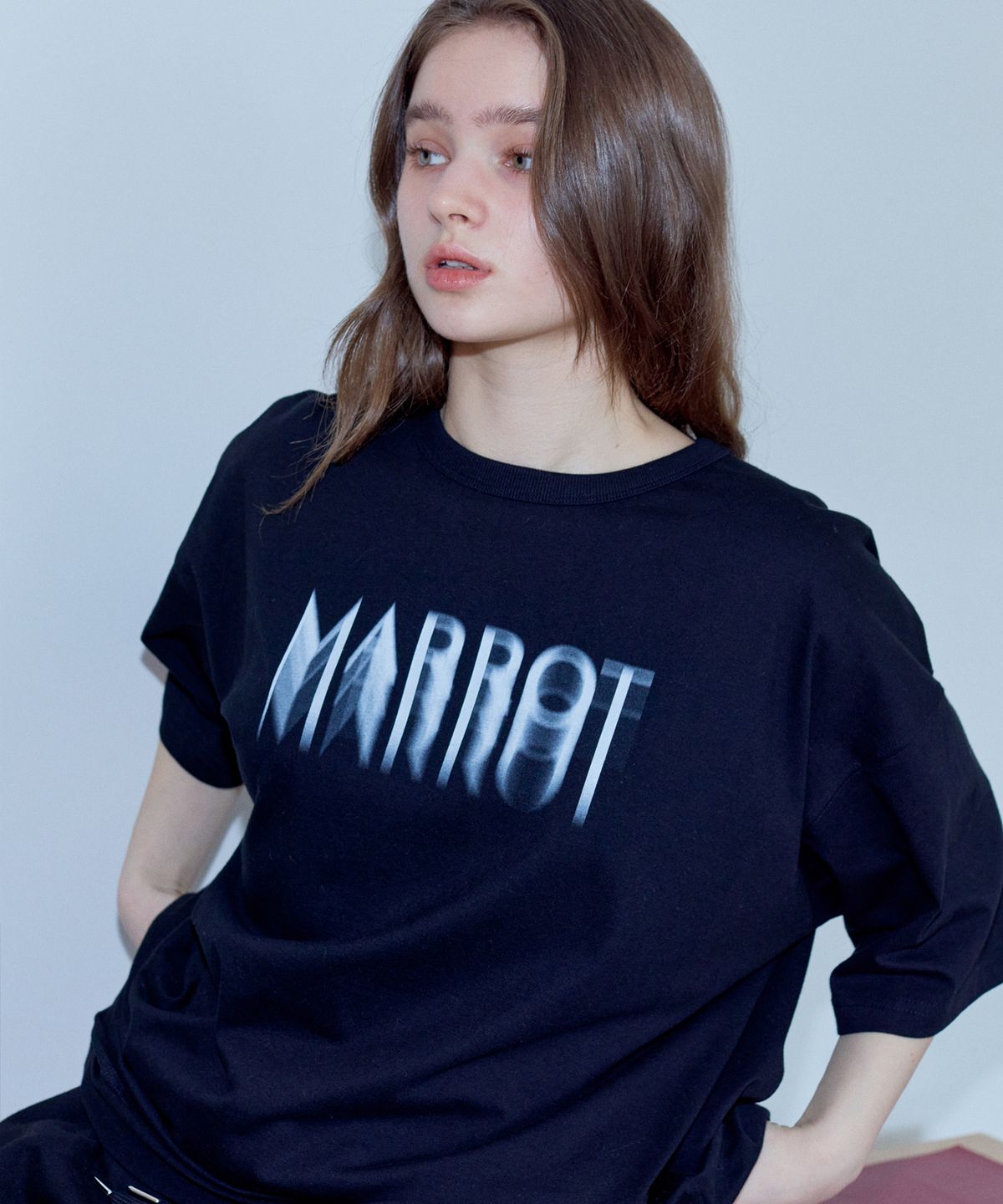 마롯(MARROT) SPRAY OVERSIZED T-SHIRT_BLACK