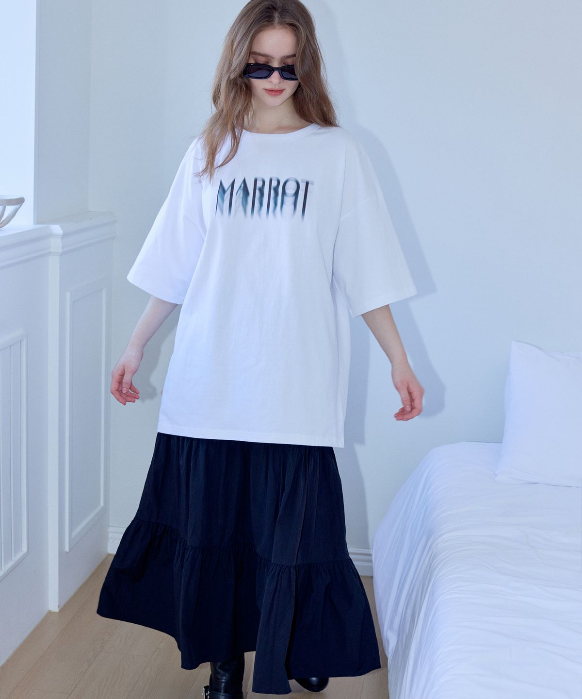 마롯(MARROT) SPRAY OVERSIZED T-SHIRT_WHITE