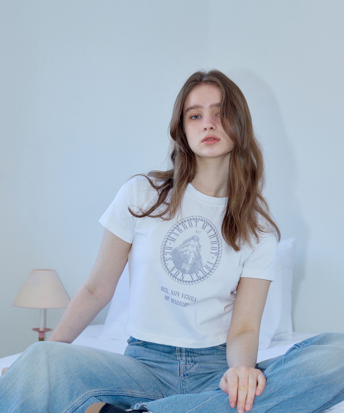 마롯(MARROT) FRENCH CROP T-SHIRT_WHITE