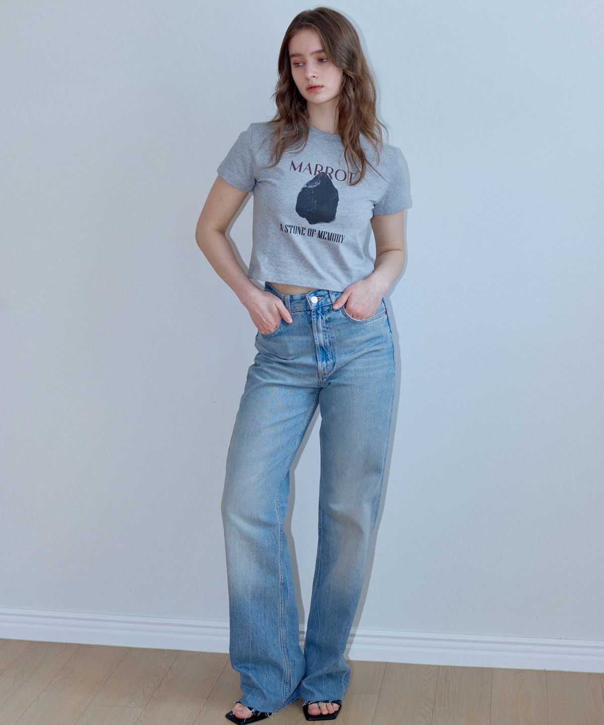 마롯(MARROT) STONE CROP T-SHIRT_GREY