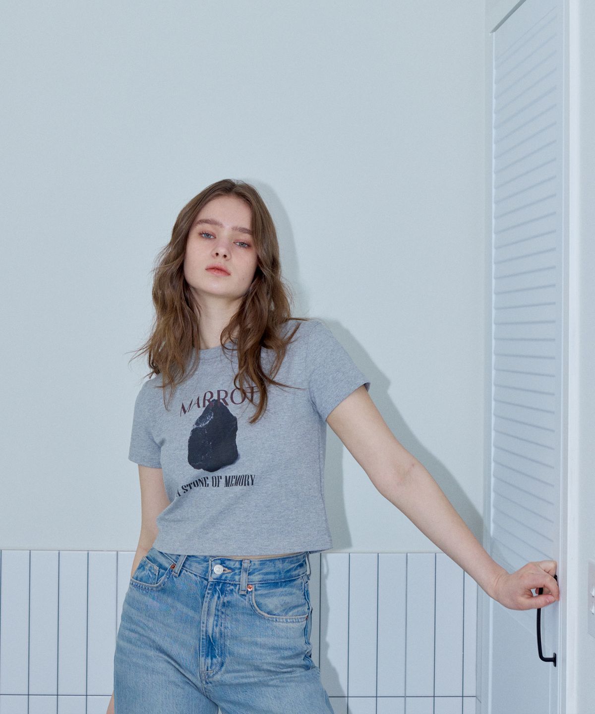 마롯(MARROT) STONE CROP T-SHIRT_GREY