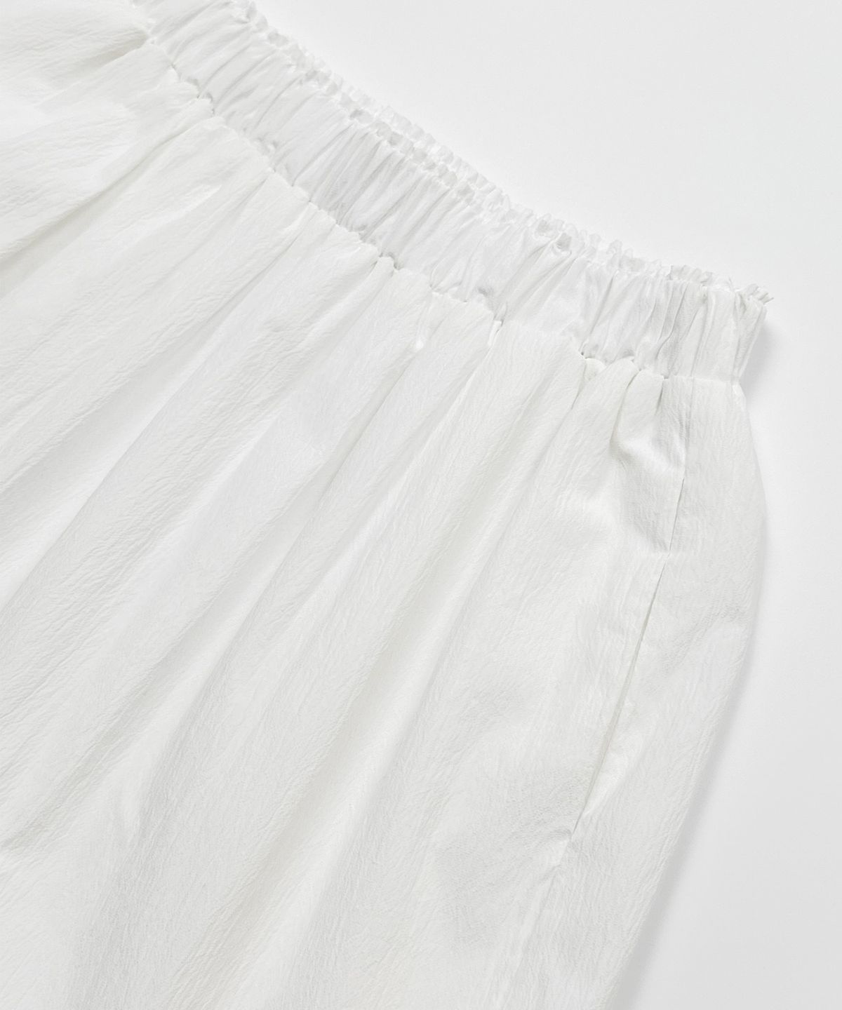 마롯(MARROT) SHIRRING FRILL LONG SKIRT_WHITE