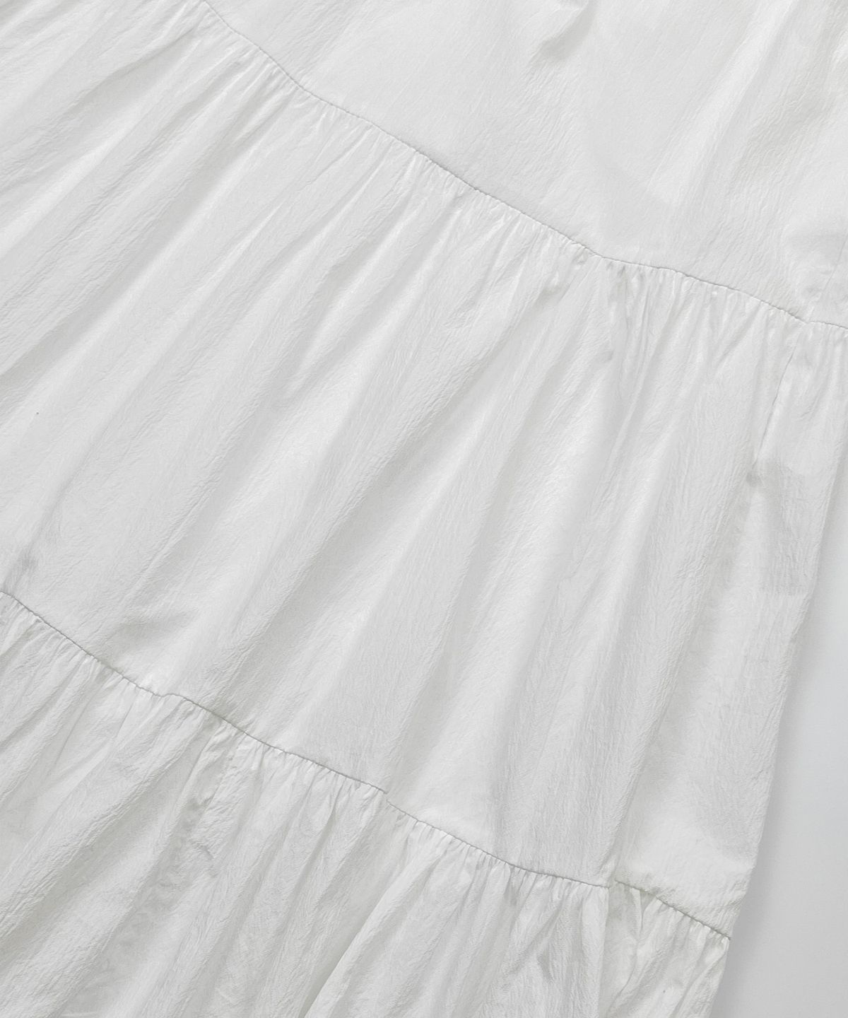 마롯(MARROT) SHIRRING FRILL LONG SKIRT_WHITE