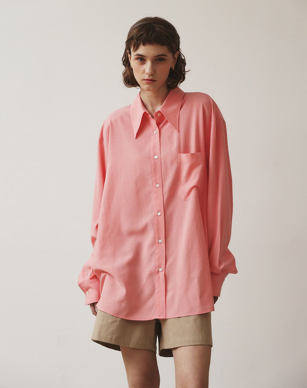 지에마르(GIEMAR) RAYON SHIRT PINK