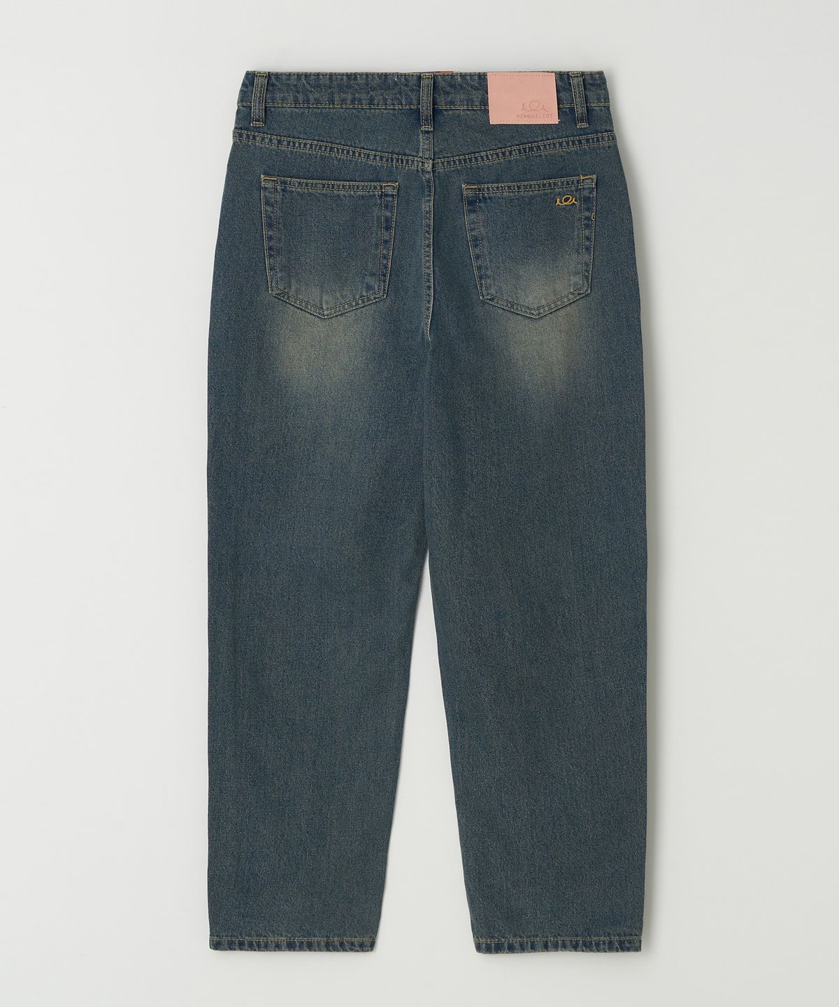 시월107(SIWEOL107) mum crop denim pants (vintage blue)