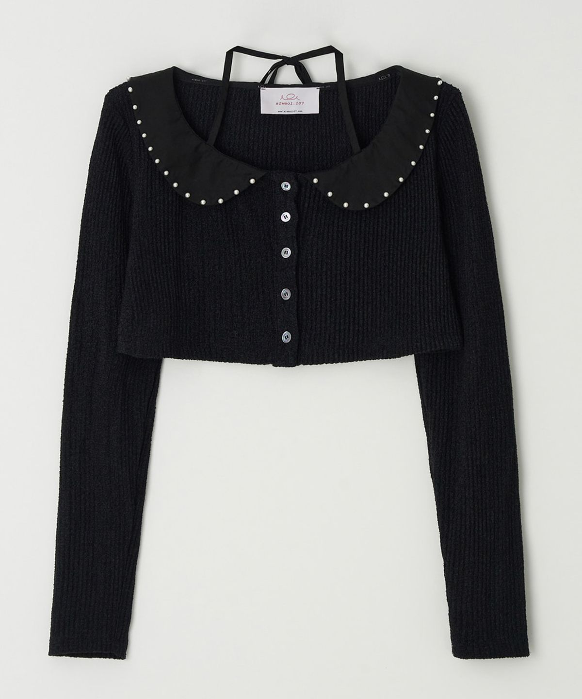 시월107(SIWEOL107) jane crop cardigan (black)