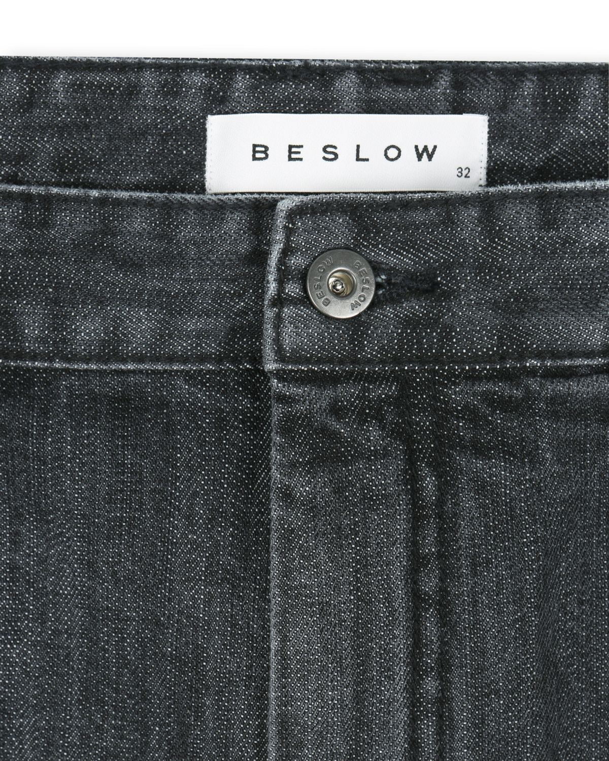 비슬로우(BESLOW) DEEP ONE TUCK FADED JEANS FADE BLACK