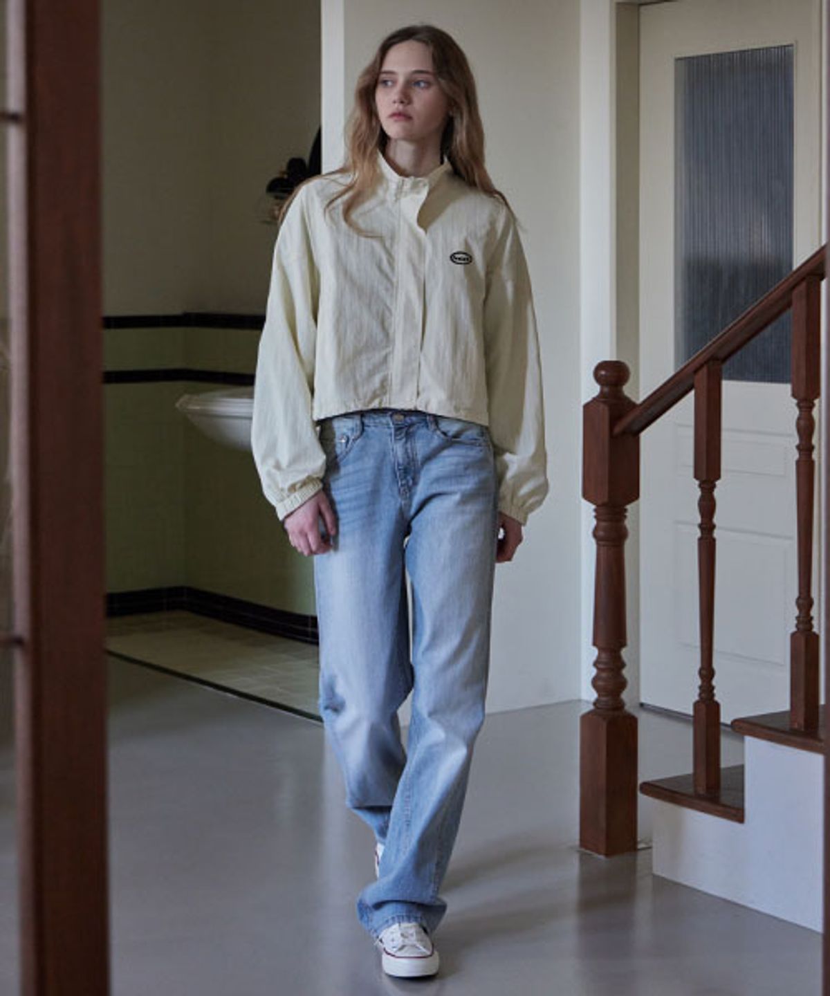헤인트(HAINT) HIGH NECK WIND BREAKER JUMPER_2COLORS_CREAM