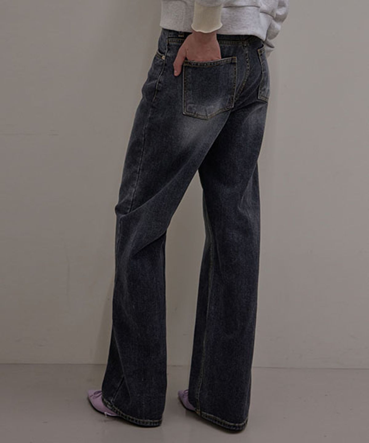 헤인트(HAINT) CELINE LONG WIDE DENIM PANTS