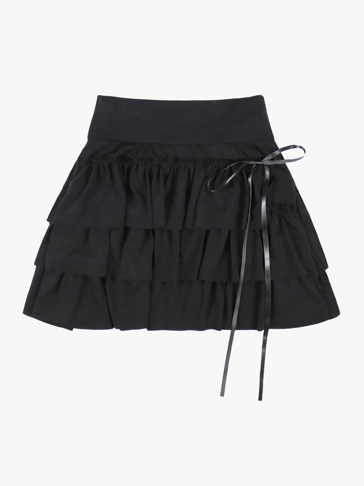핑크파인애플(PINK PINEAPPLE) FRILL MINI SKIRT_BLACK