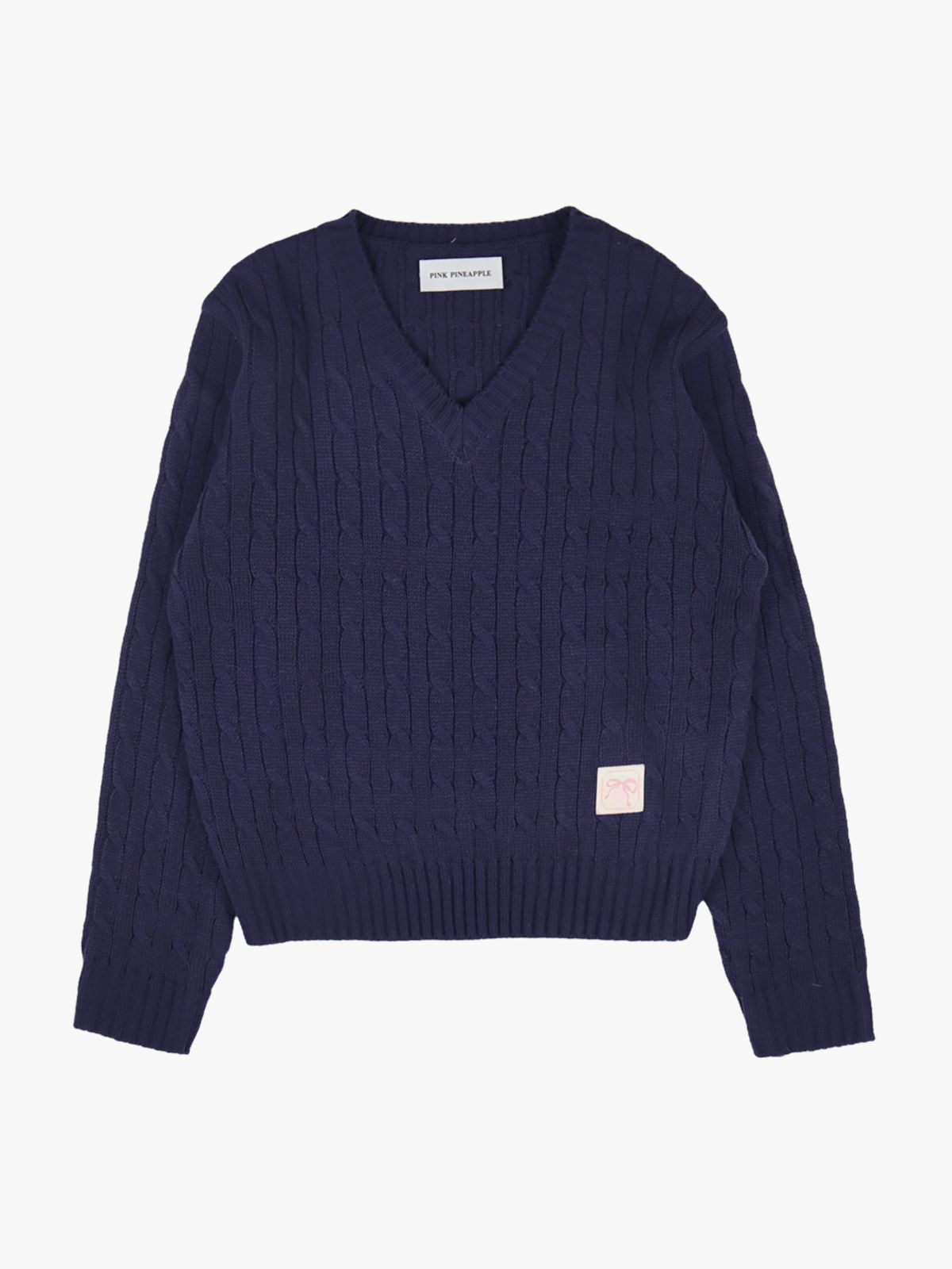 핑크파인애플(PINK PINEAPPLE) CLASSY V-NECK KNIT_NAVY