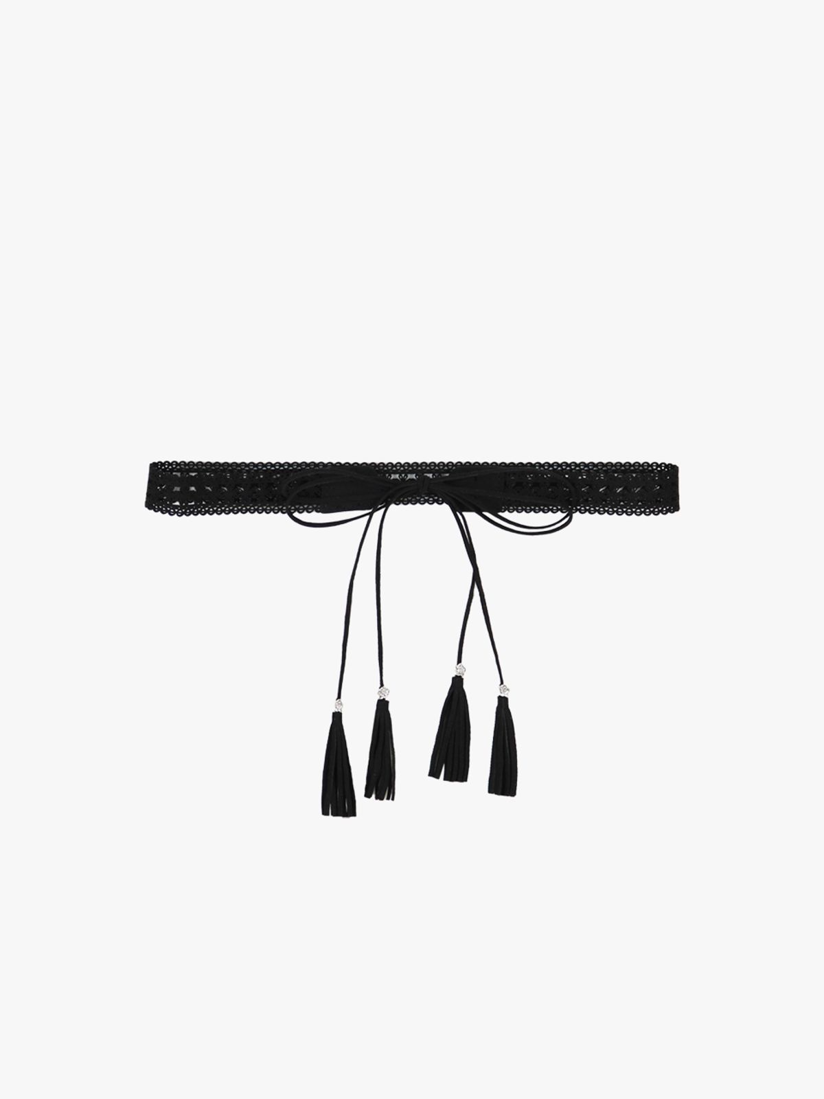 핑크파인애플(PINKPINEAPPLE) BOHEMIAN TASSEL BELT_BLACK