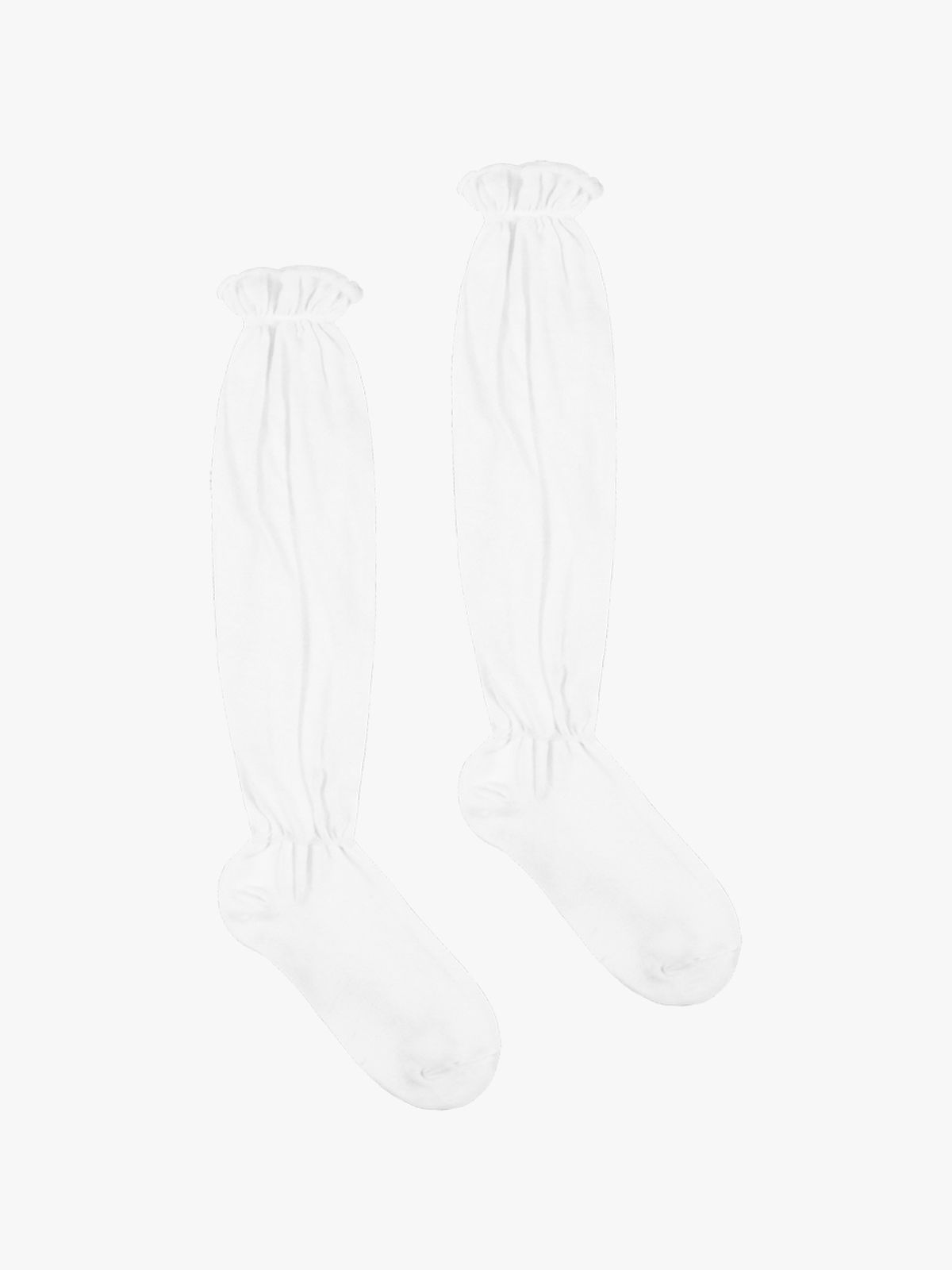 핑크파인애플(PINK PINEAPPLE) FRILL SEE-THROUGH KNEE SOCKS_WHITE