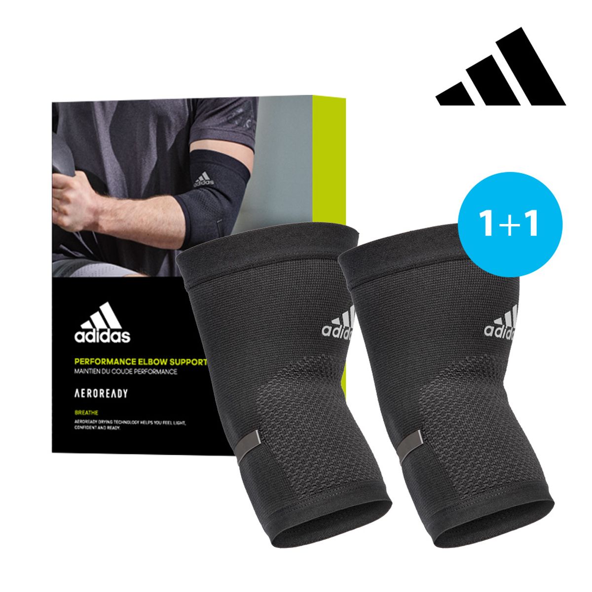 아디다스 피트니스(ADIDAS FITNESS) 에어로레디 팔꿈치 보호대 세트(2개입)