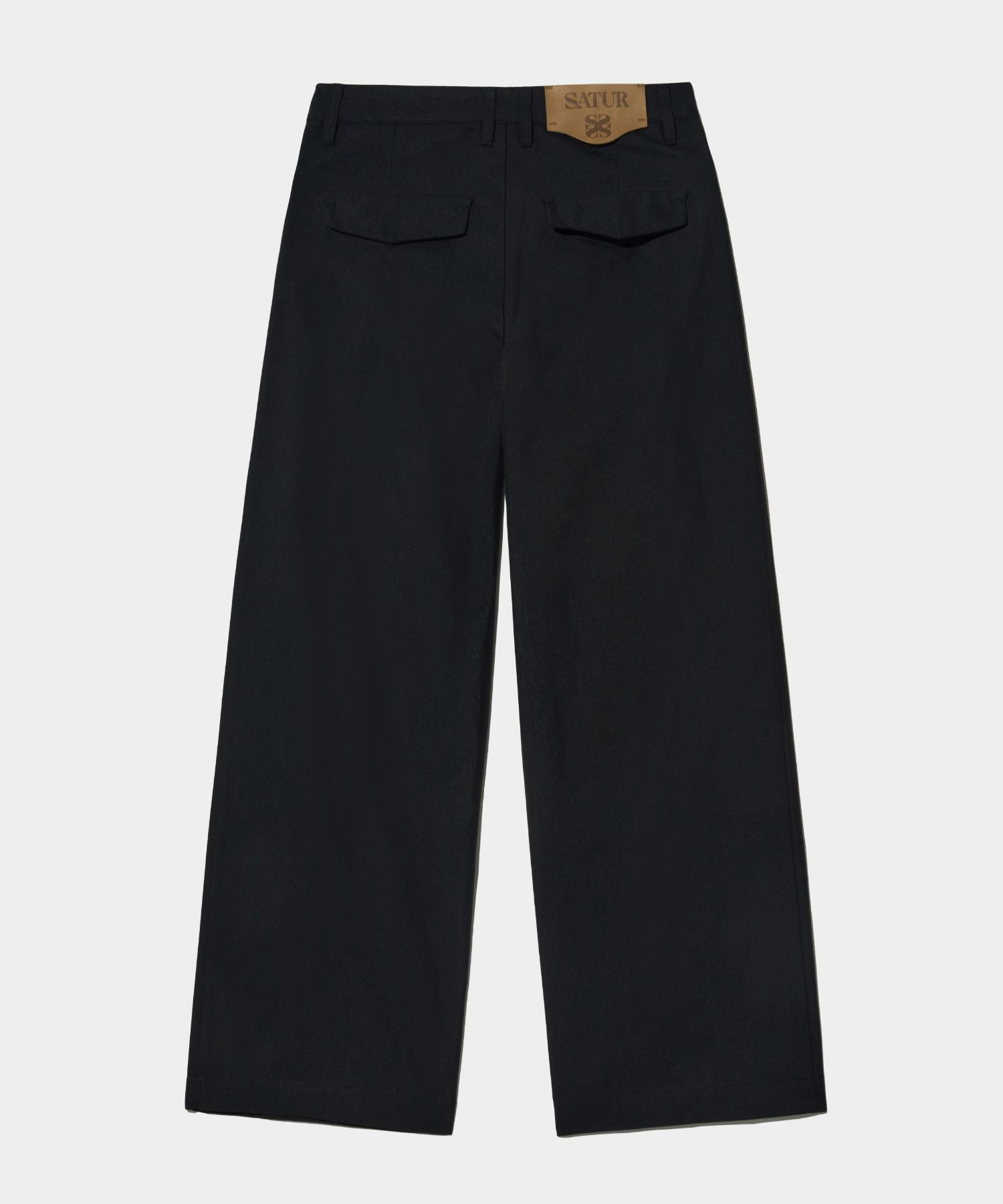 【SATUR】(W) Bliss 3-Tuck Wide Chino Pants - Classic Black MUSINSA | SATUR (W) Bliss Three Chin Wide Chino Pants