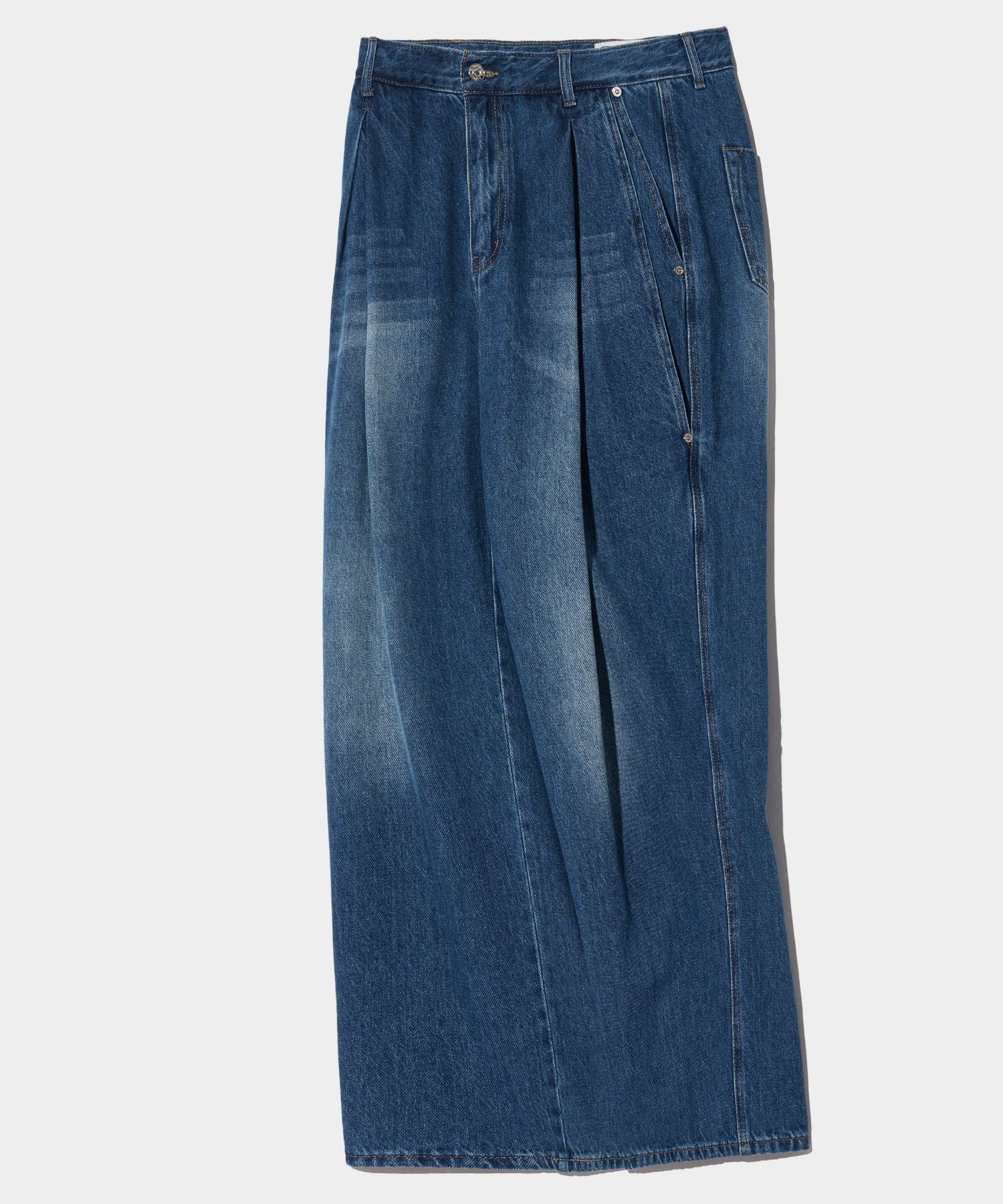 【SATUR】Vinales Retro 2-Tuck Denim Pants - Mid Blue MUSINSA | SATUR Vinales Retro Two Tuck Denim Pants Mid Blue