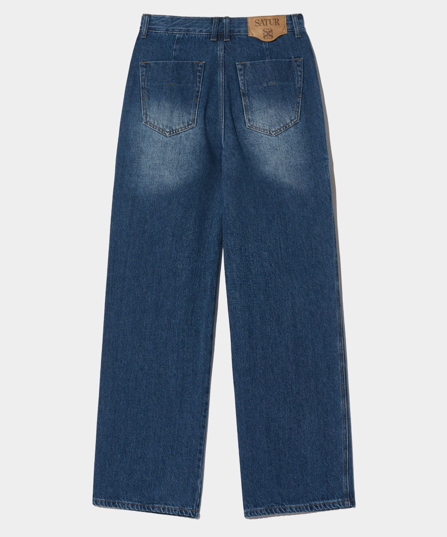【SATUR】(W) Vinales Retro One Tuck Denim Pants - Mid Blue MUSINSA | SATUR (W) Vinales Retro One Tuck Denim Pants Mid Blue