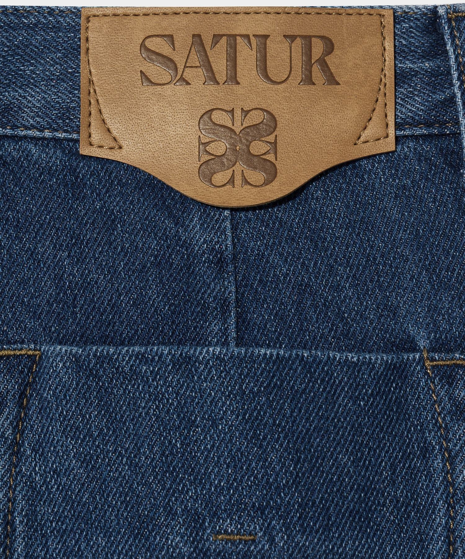 MUSINSA | SATUR (W) Vinales Retro One Tuck Denim Pants Mid Blue