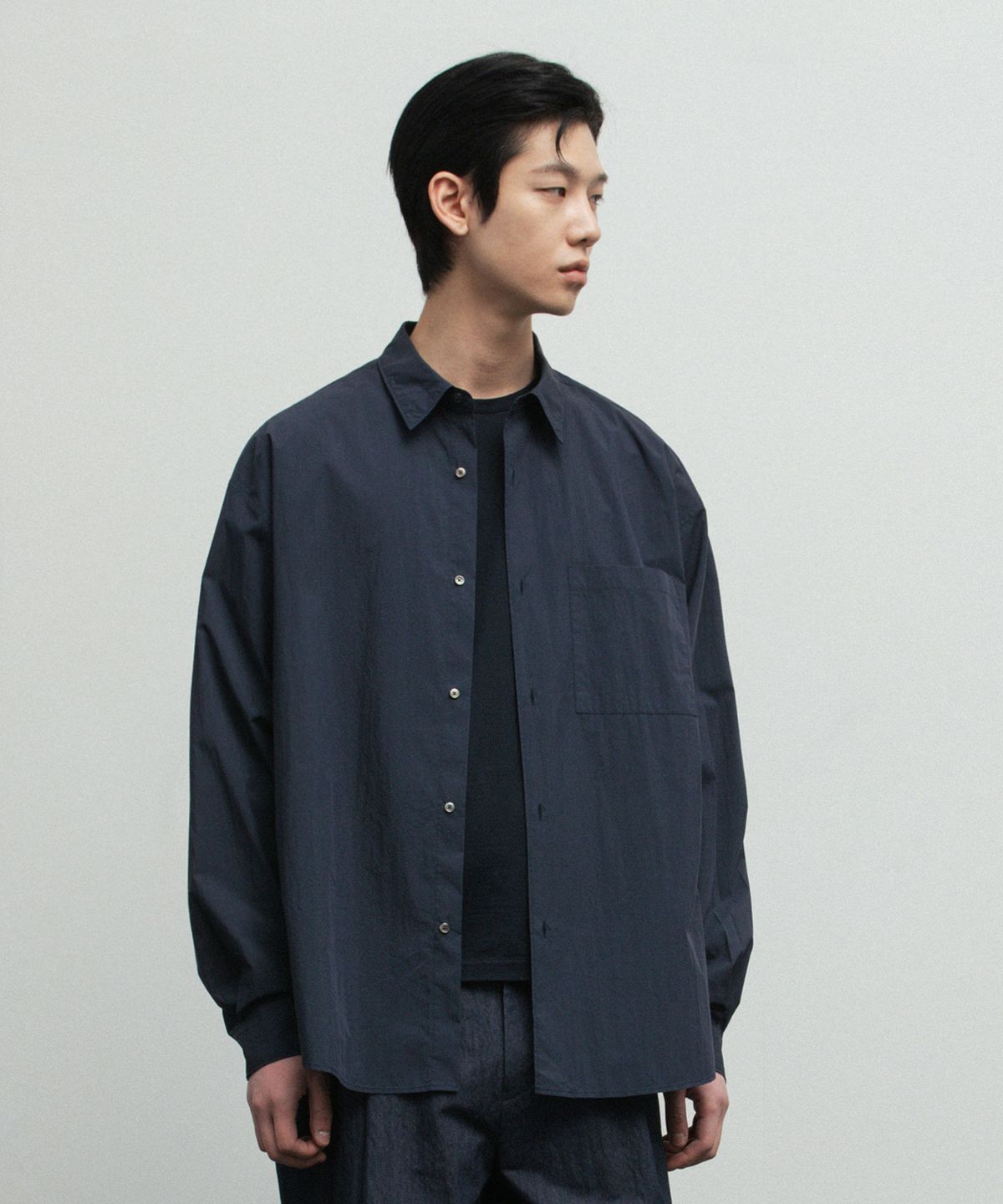 블랭크룸(BLANKROOM) SUPIMA 베이커 셔츠_OLD NAVY