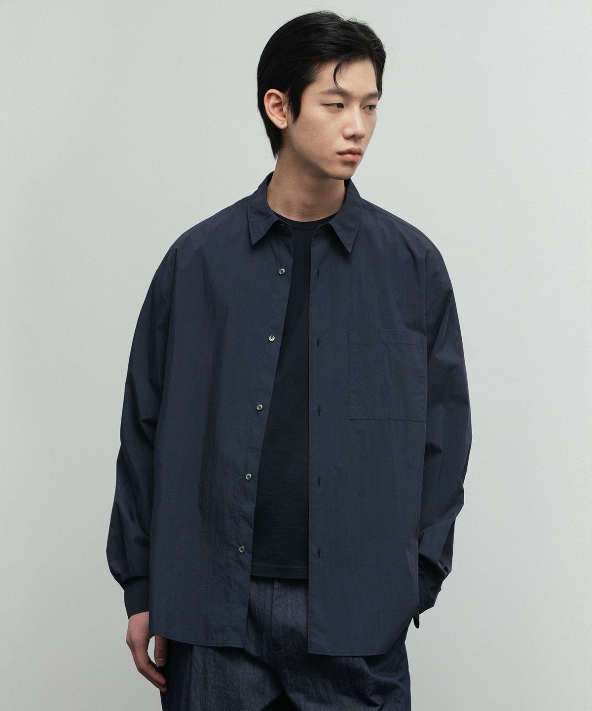 블랭크룸(BLANKROOM) SUPIMA 베이커 셔츠_OLD NAVY