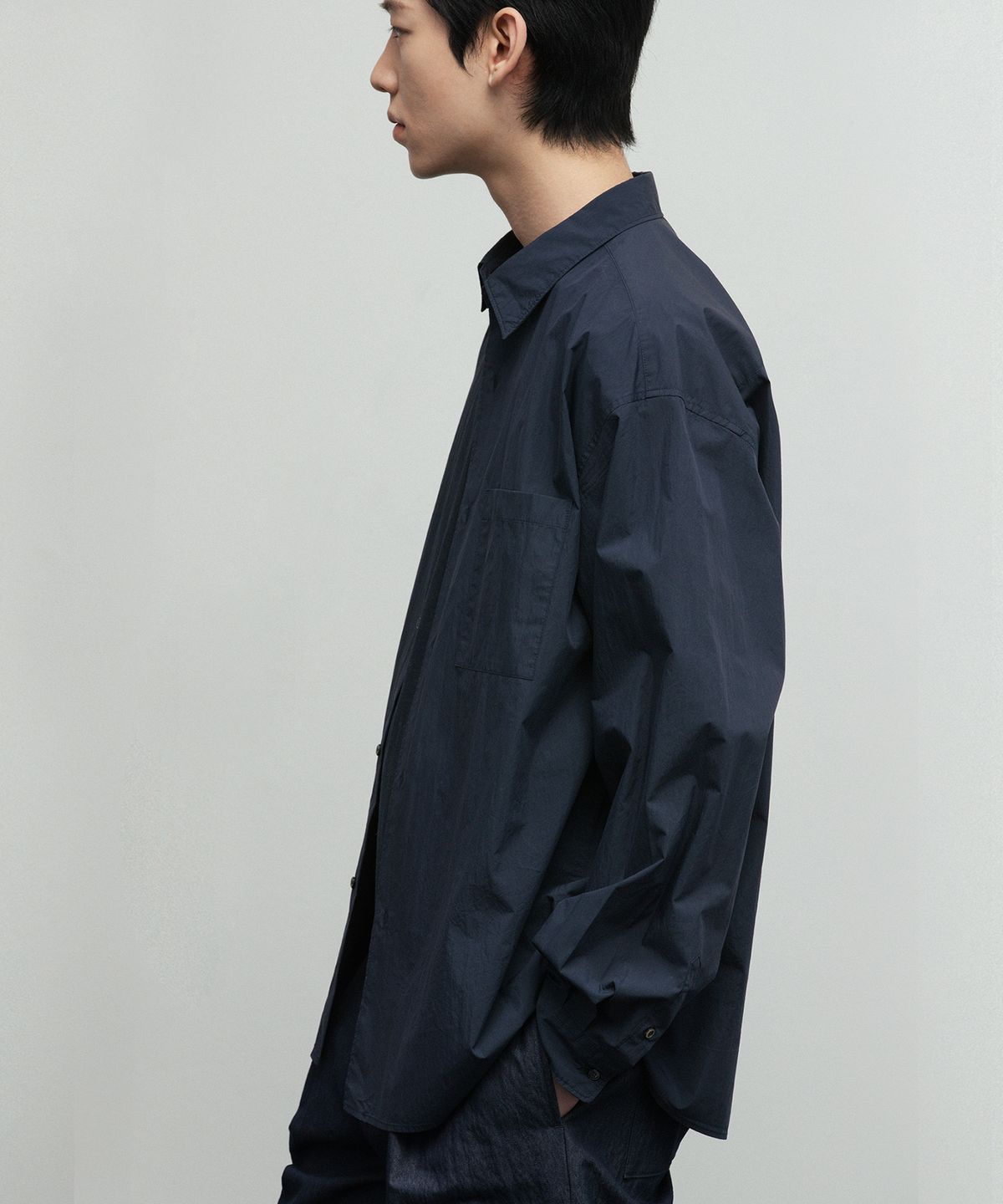 블랭크룸(BLANKROOM) SUPIMA 베이커 셔츠_OLD NAVY