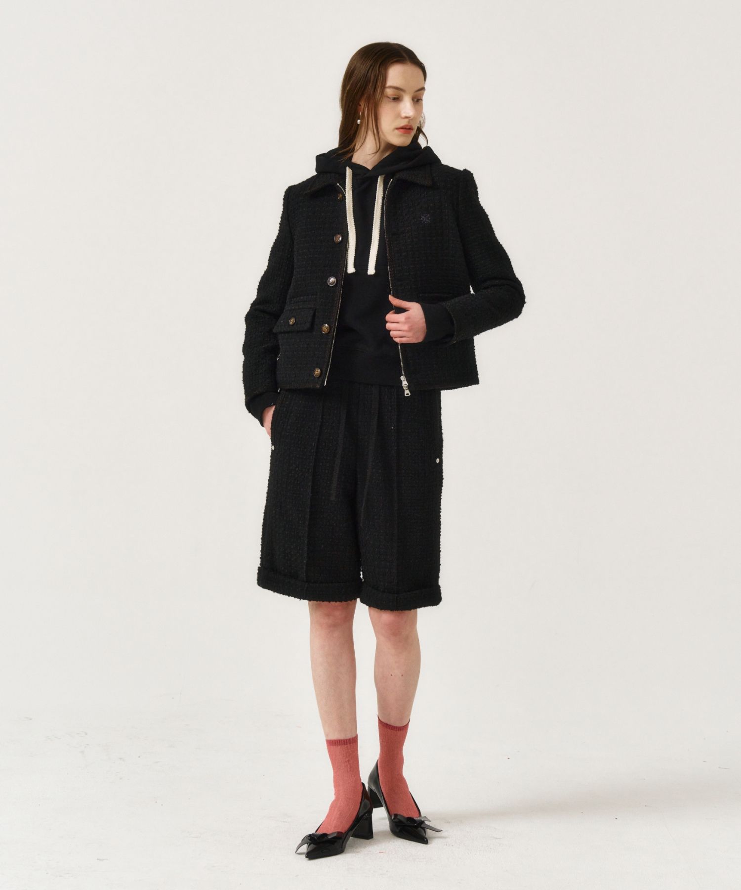 アウターその他 SATUR Aachen wool blend collar tweed jacket resort black SA2 MUSINSA | SATUR Aachen wool blend collar tweed jacket resort