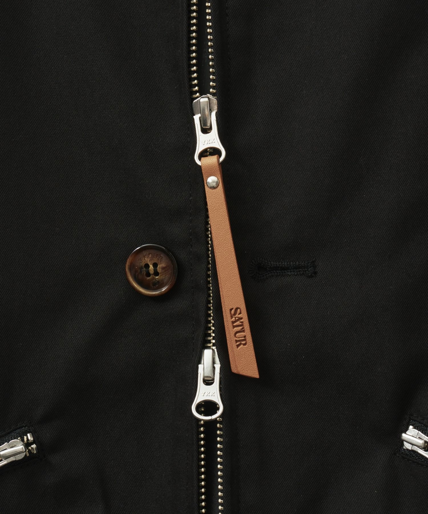 MUSINSA | SATUR Theo Cotton Collar Short Jacket Resort Black
