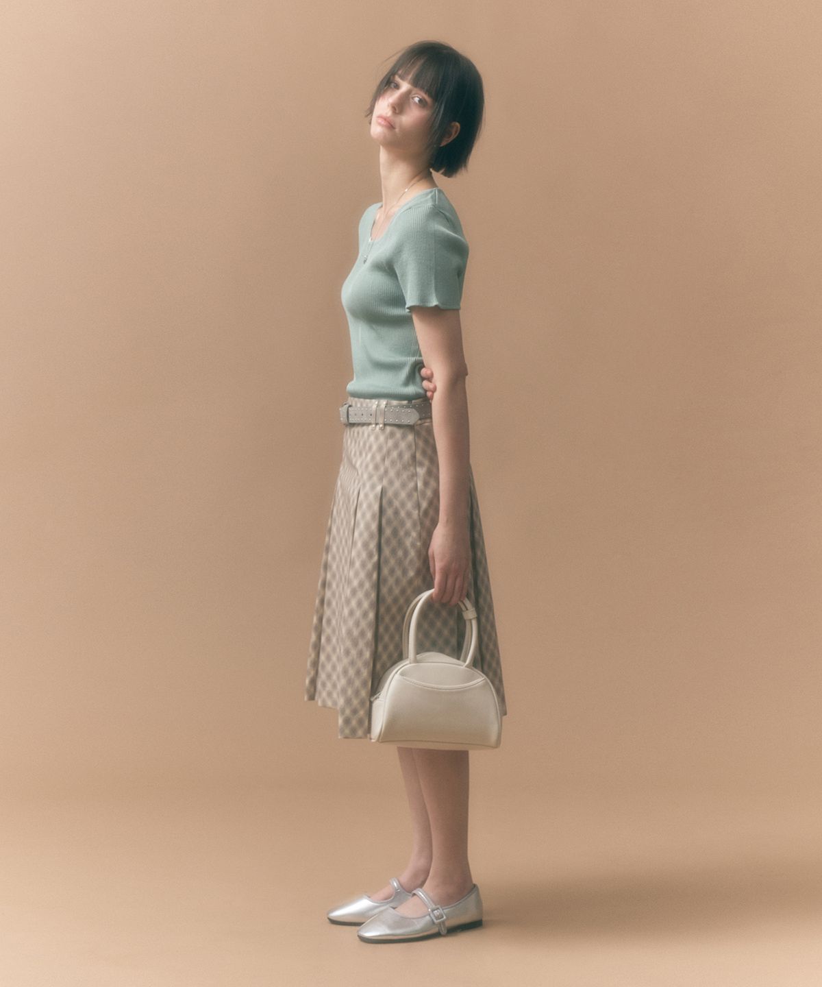 몽돌(MONGDOL) 골지 스퀘어넥 반팔 니트 MDKT076_9 Colors