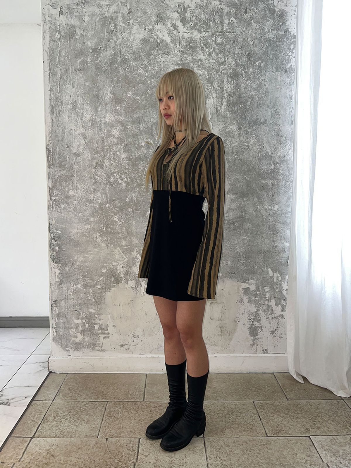 145오피스(145OFFICE) halter stripe dress