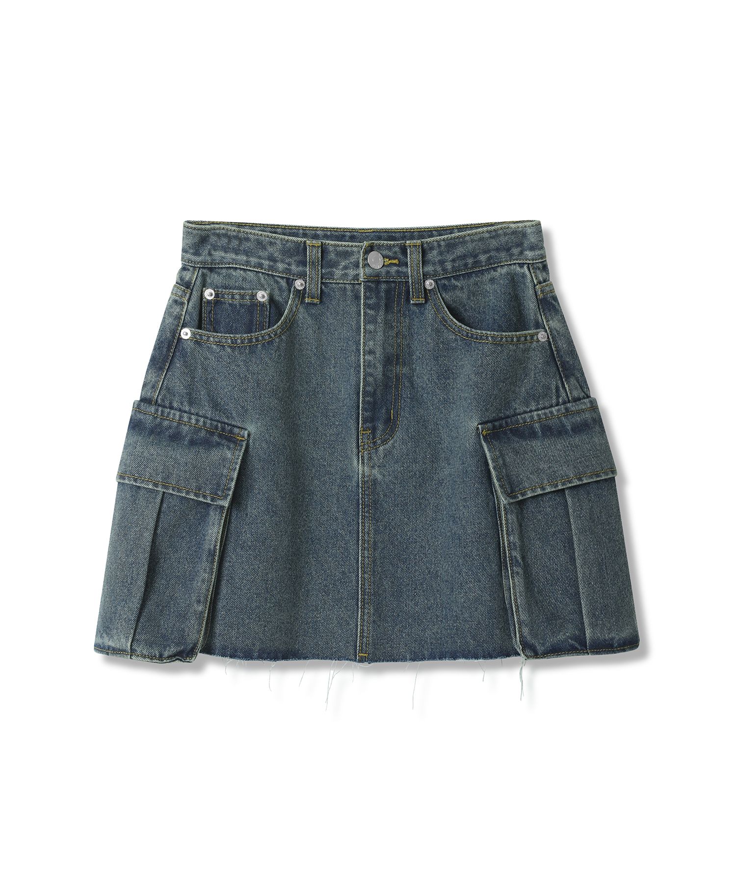 AVANDRESS Les Cargo Denim Mini Skirt カジュアルスカート AVANDRESS☆韓国☆人気☆Les Cargo Denim Mini Skirt 2色 ミニ