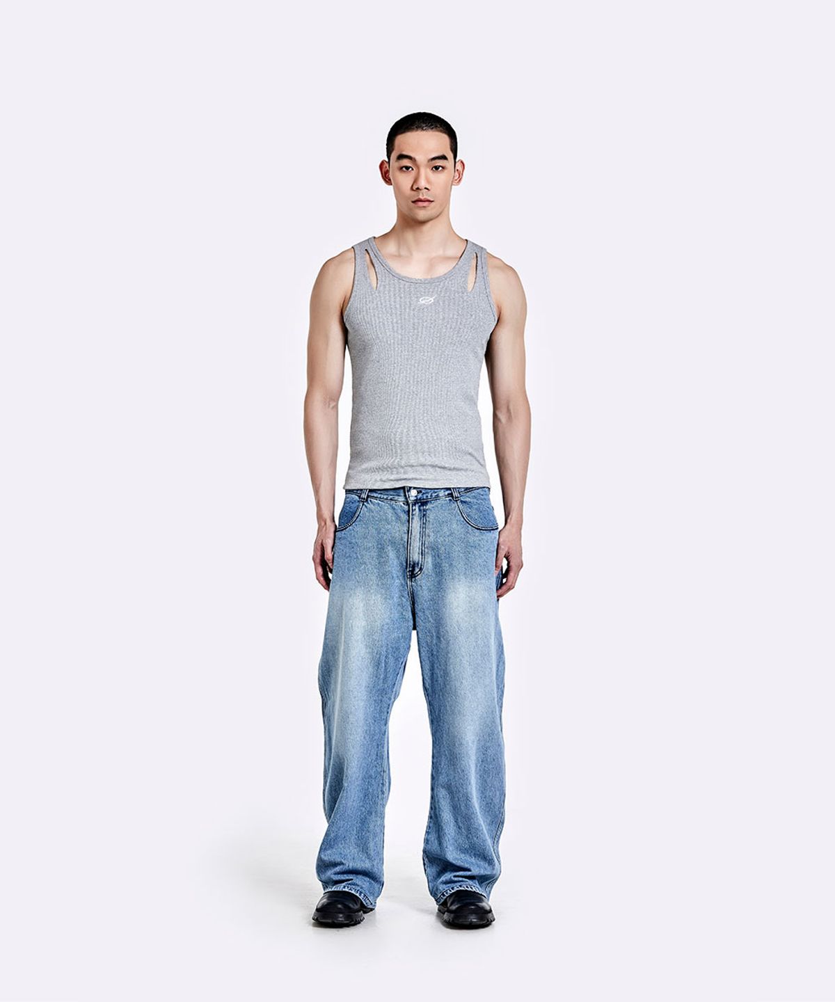 51퍼센트(51PERCENT) Triangle pocket denim pants - Blue