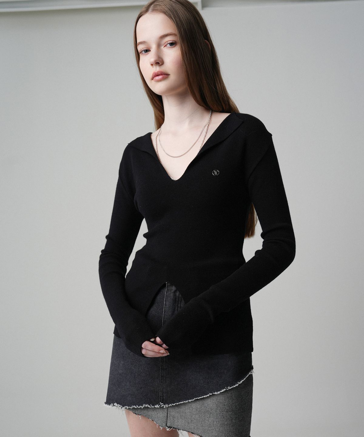 어반드레스(AVANDRESS) Collar Slit Knit - 4COL