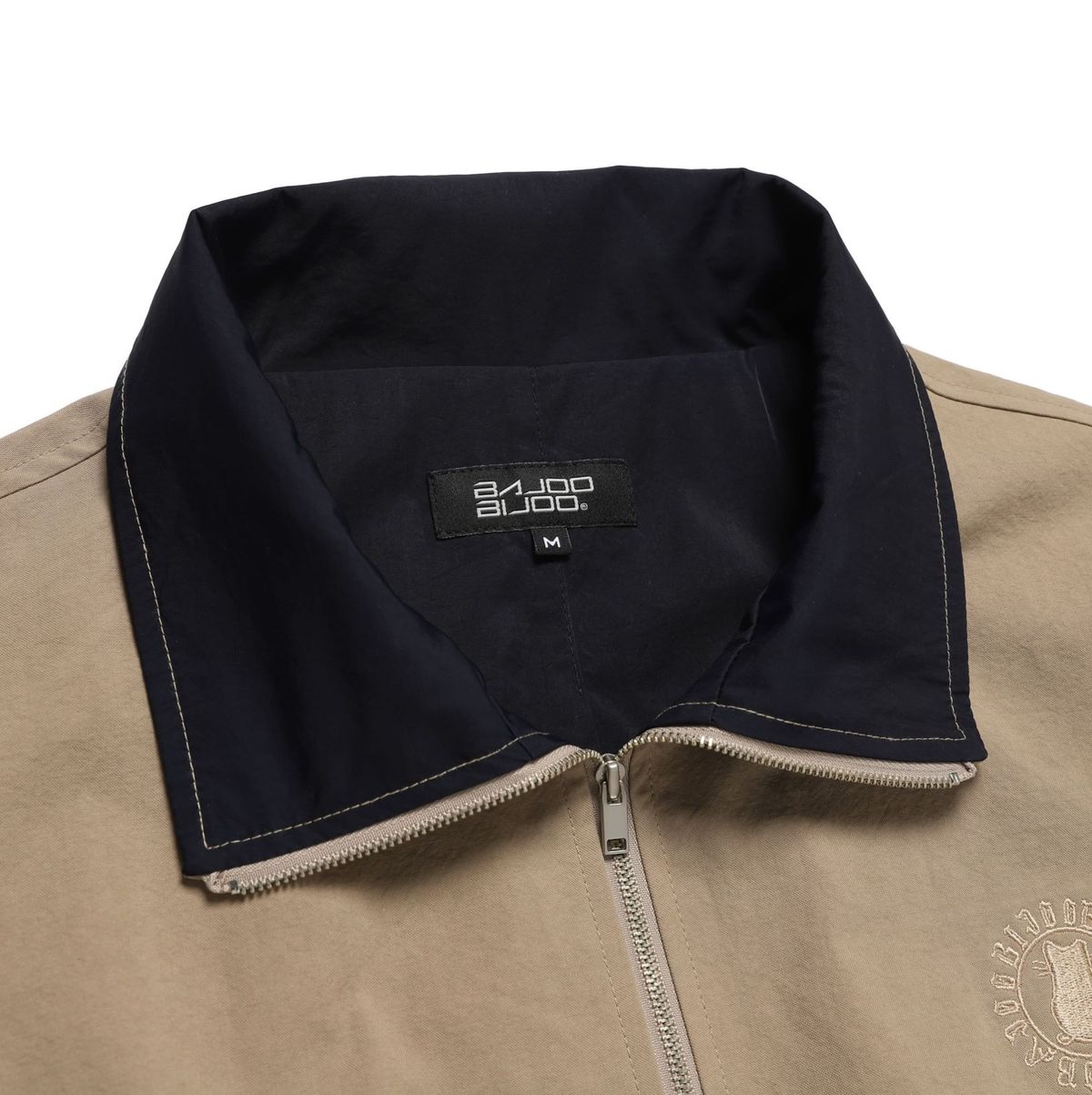 바쥬비쥬(BAJOO BIJOO) CIRCLE LOGO EMBROIDERY ZIP-UP JACKET [BEIGE]