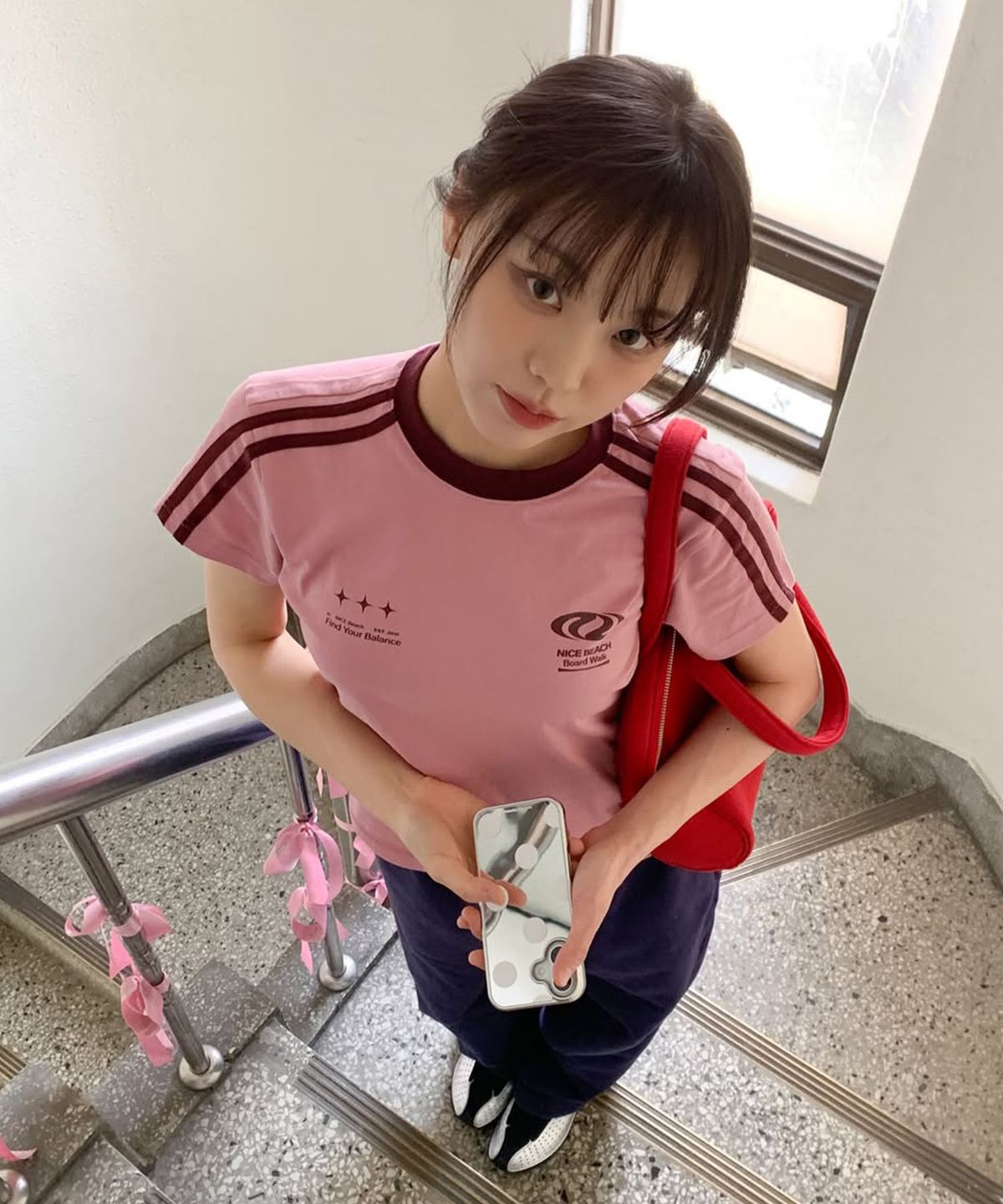 어반디타입(URBANDTYPE) 풋볼 져지 티셔츠_핑크