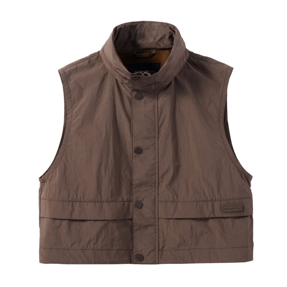 브롬톤 런던(BROMPTON LONDON) W CROPPED FULL ZIP VEST - BROWN (P242WVT352)